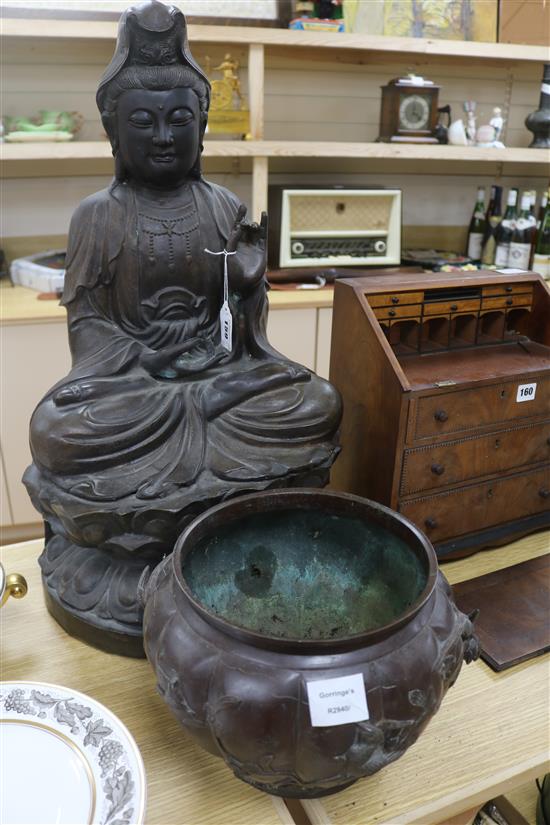 A large bronze Buddha